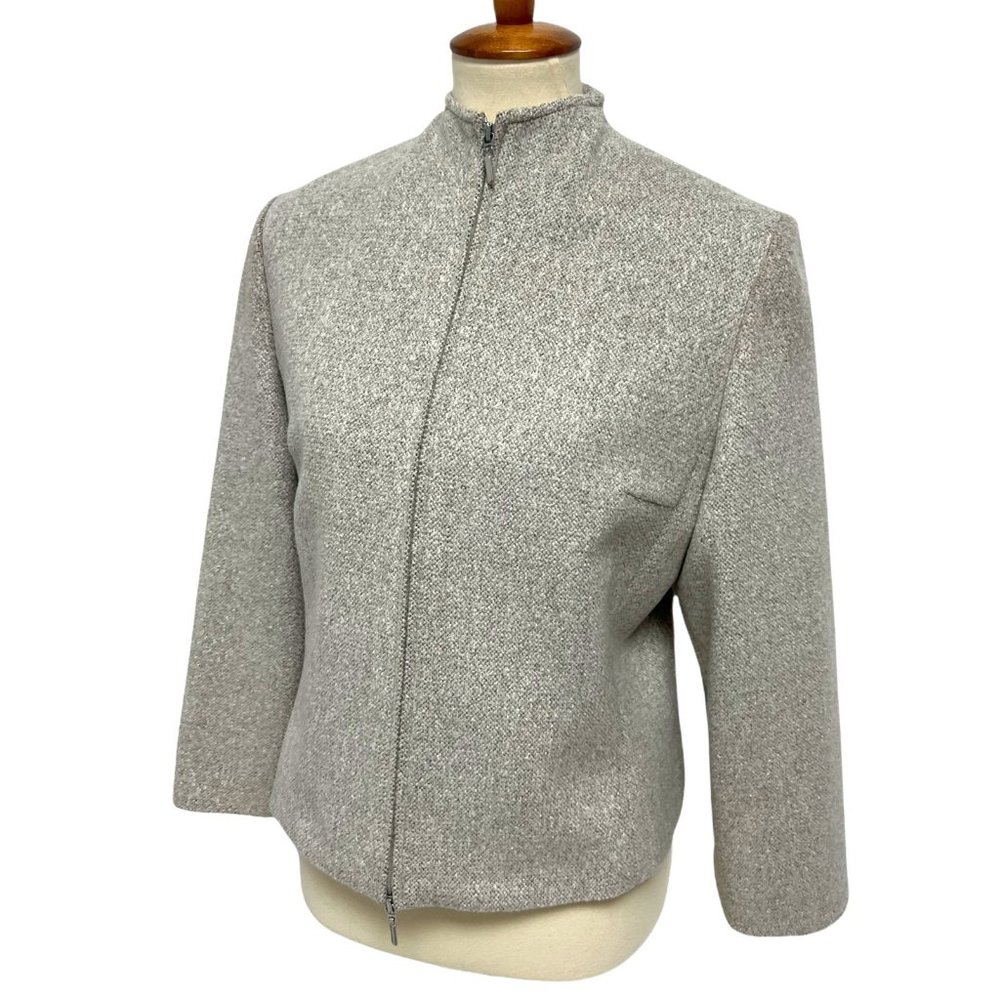 Caroline Biss Collections Belgium Women's Full Zip Wool cashmere blazer Size 42